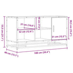 Skobenk Svart 100X40X53,5 Cm Konstruert Tre Og Metall