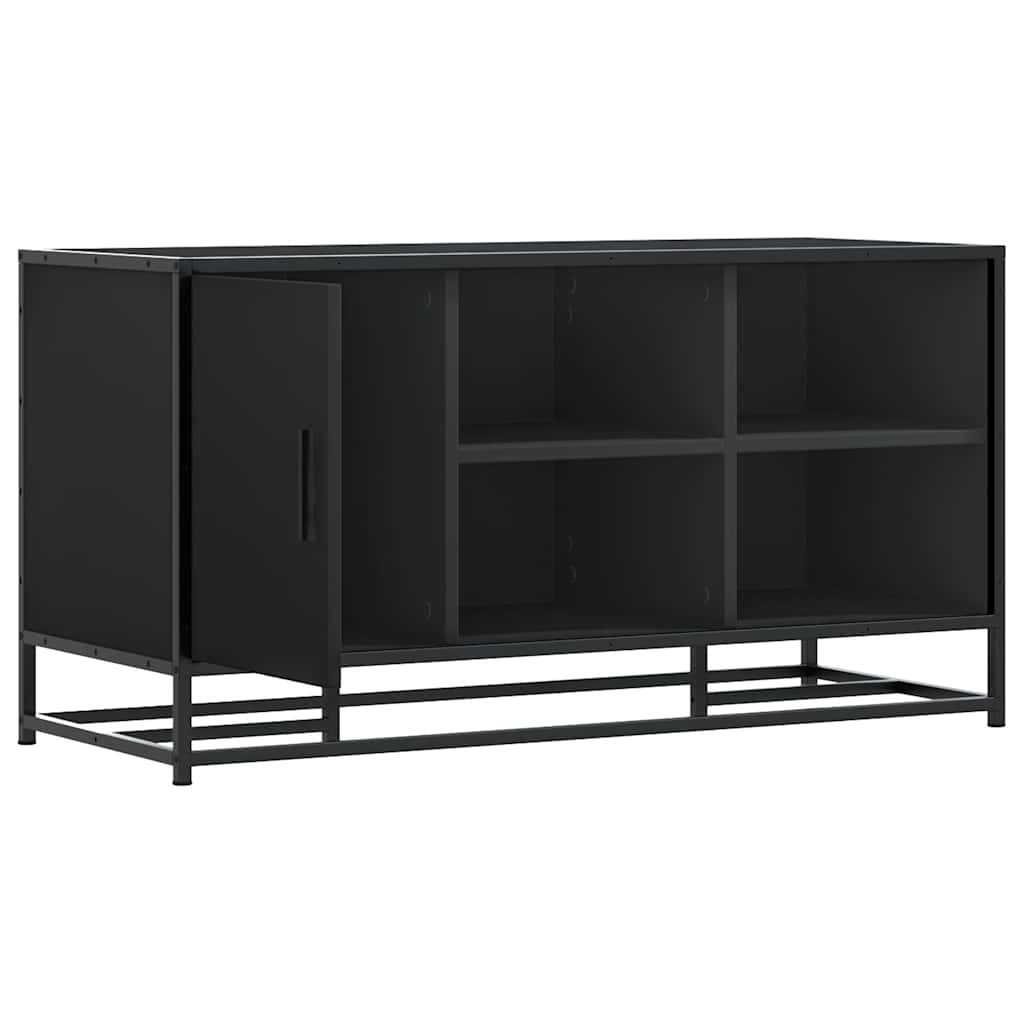 Skobenk Svart 100X40X53,5 Cm Konstruert Tre Og Metall