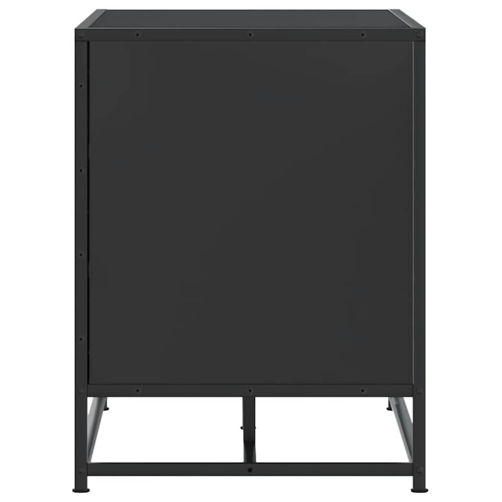 Skobenk Svart 100X40X53,5 Cm Konstruert Tre Og Metall