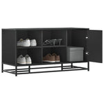 Skobenk Svart 100X40X53,5 Cm Konstruert Tre Og Metall