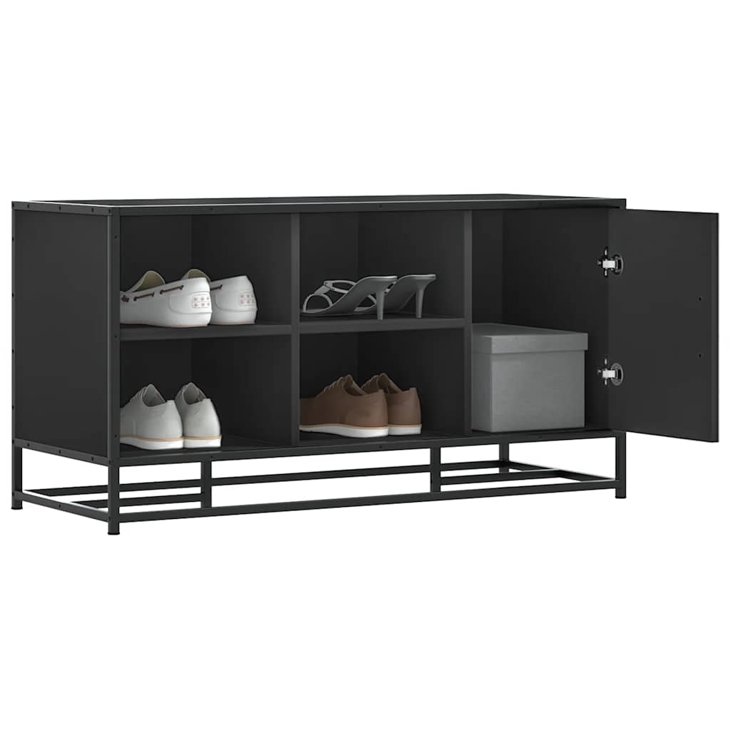 Skobenk Svart 100X40X53,5 Cm Konstruert Tre Og Metall