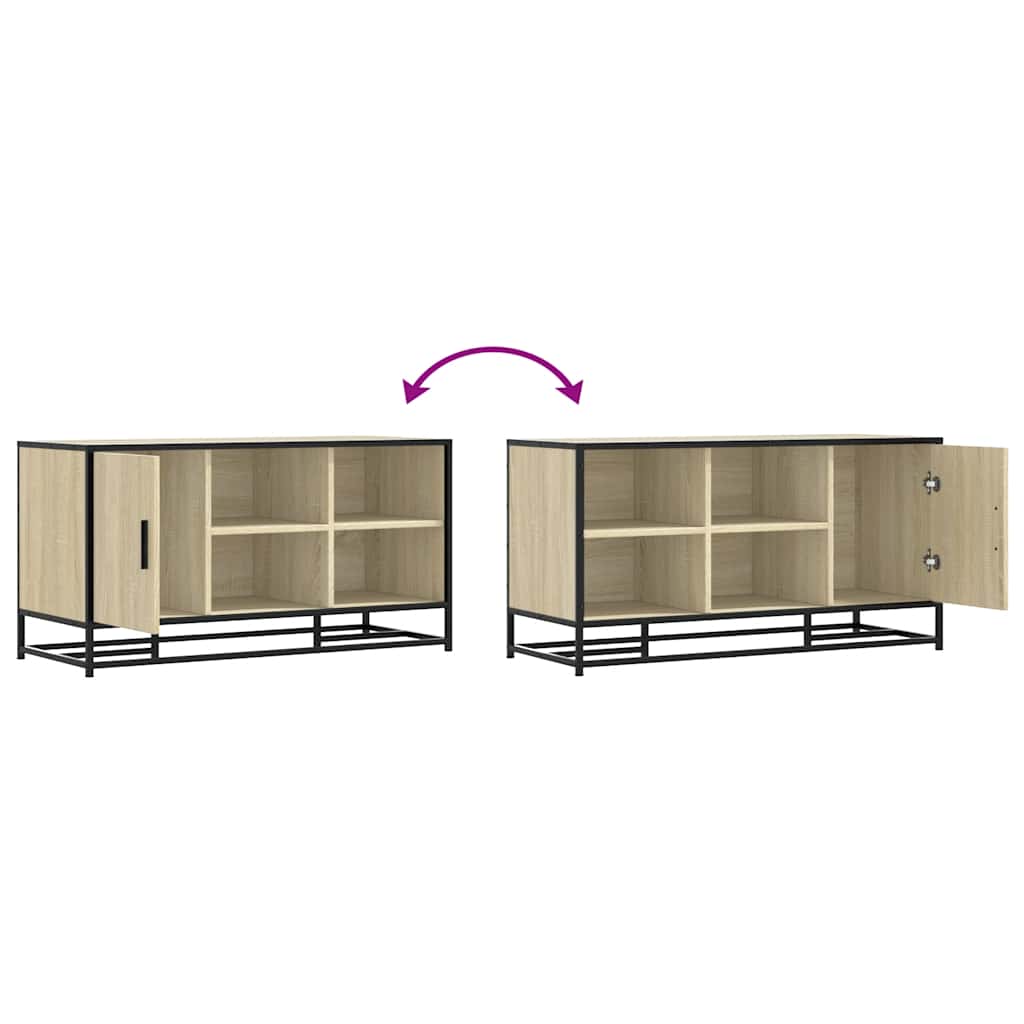 Skobenk Sonoma Eik 100X40X53,5 Cm Konstruert Tre Og Metall