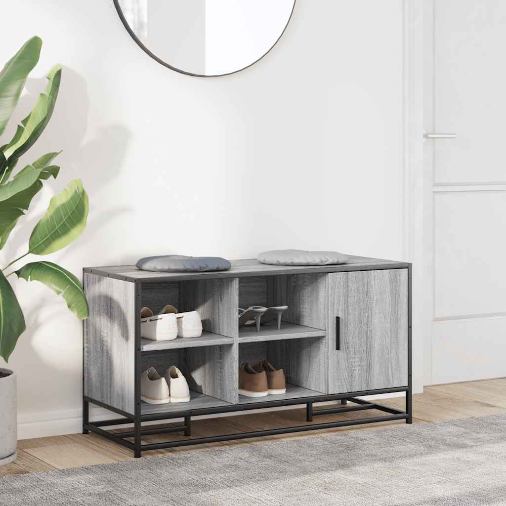 Skobenk Grå Sonoma 100X40X53,5 Cm Konstruert Tre Og Metall