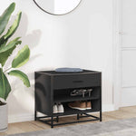 Skobenk Svart 60X40X53,5 Cm Konstruert Tre Og Metall