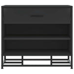 Skobenk Svart 60X40X53,5 Cm Konstruert Tre Og Metall
