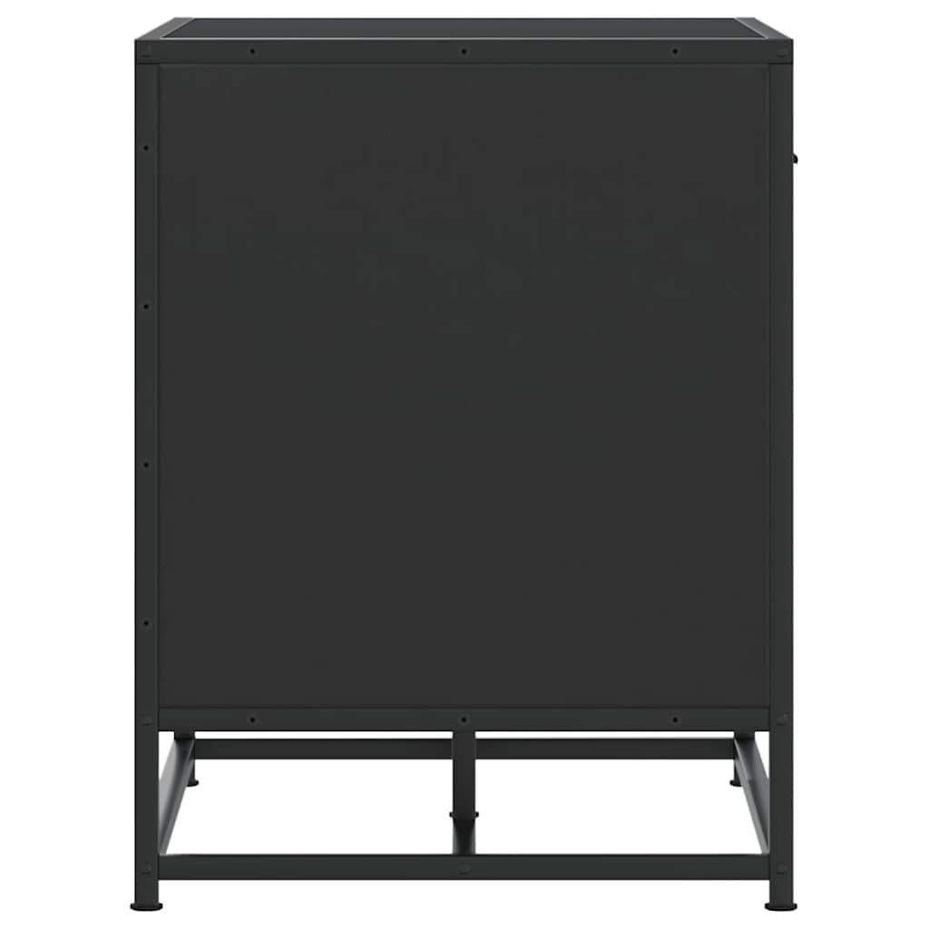 Skobenk Svart 60X40X53,5 Cm Konstruert Tre Og Metall