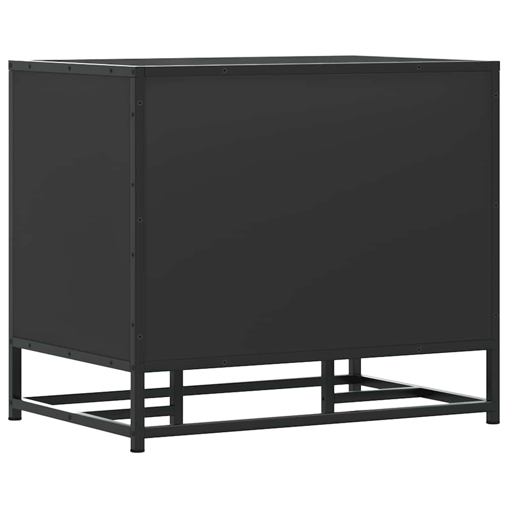 Skobenk Svart 60X40X53,5 Cm Konstruert Tre Og Metall