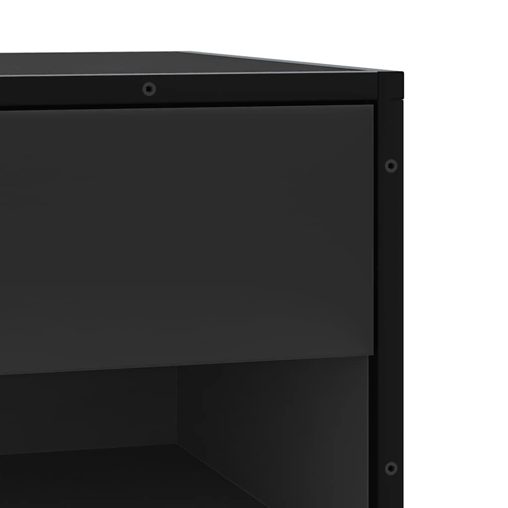 Skobenk Svart 60X40X53,5 Cm Konstruert Tre Og Metall