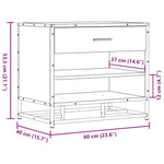 Skobenk Svart 60X40X53,5 Cm Konstruert Tre Og Metall