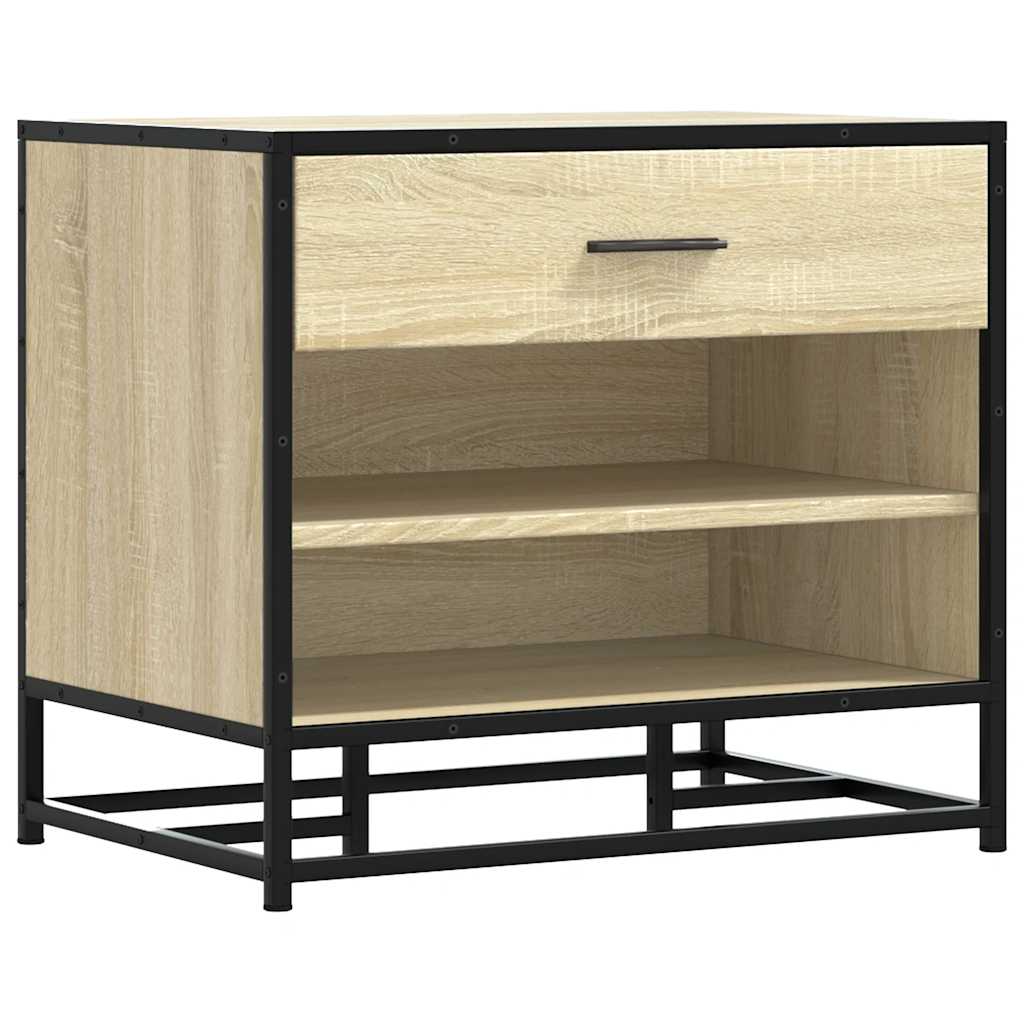 Skobenk Sonoma Eik 60X40X53,5 Cm Konstruert Tre Og Metall