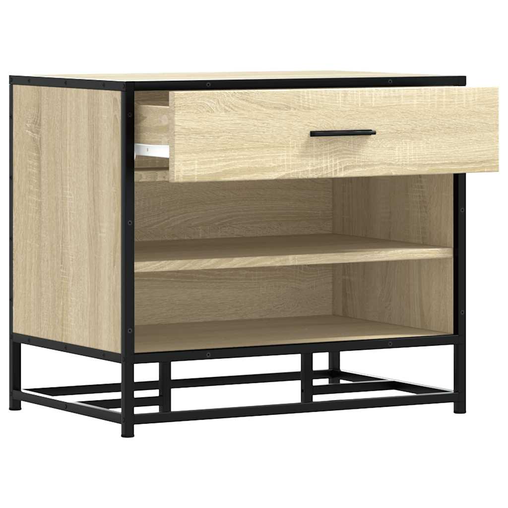 Skobenk Sonoma Eik 60X40X53,5 Cm Konstruert Tre Og Metall