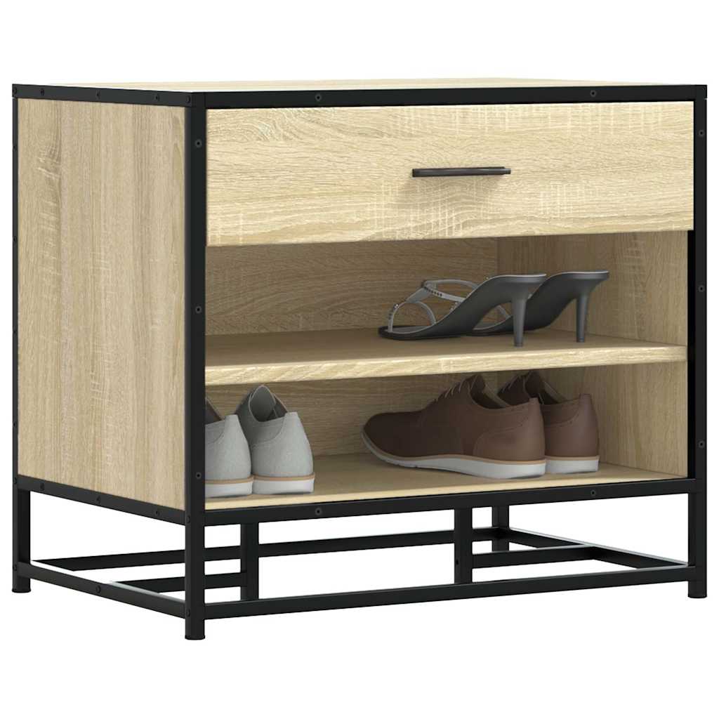 Skobenk Sonoma Eik 60X40X53,5 Cm Konstruert Tre Og Metall