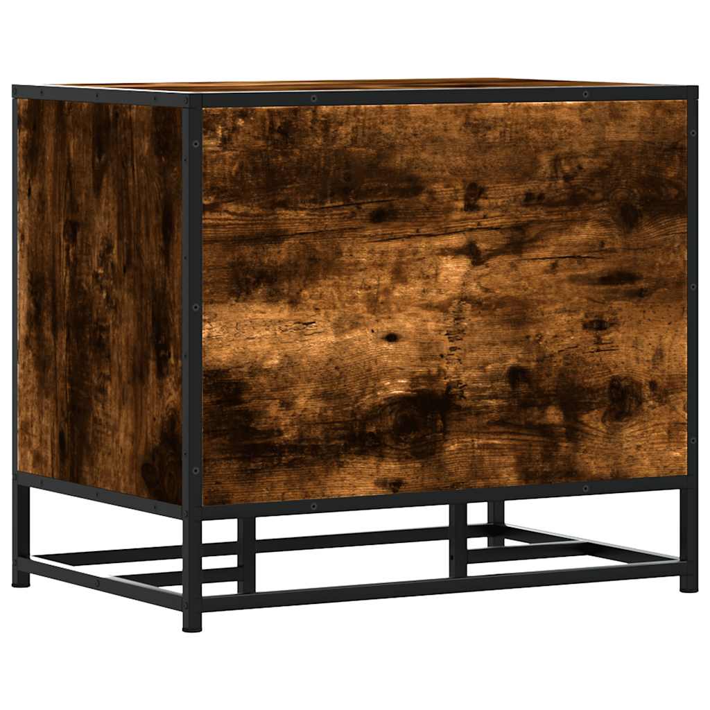 Skobenk Røkt Eik 60X40X53,5 Cm Konstruert Tre Og Metall