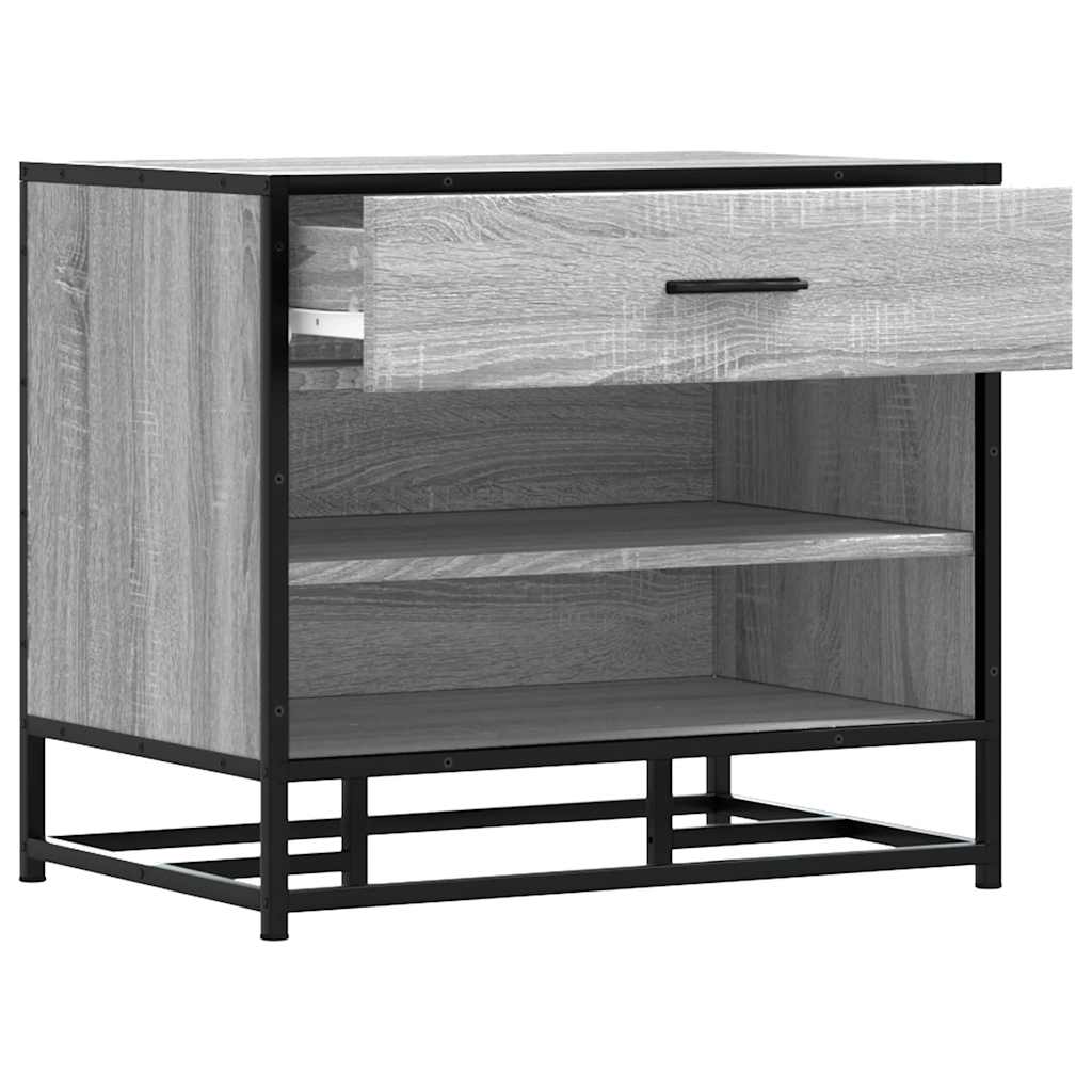 Skobenk Grå Sonoma 60X40X53,5 Cm Konstruert Tre Og Metall
