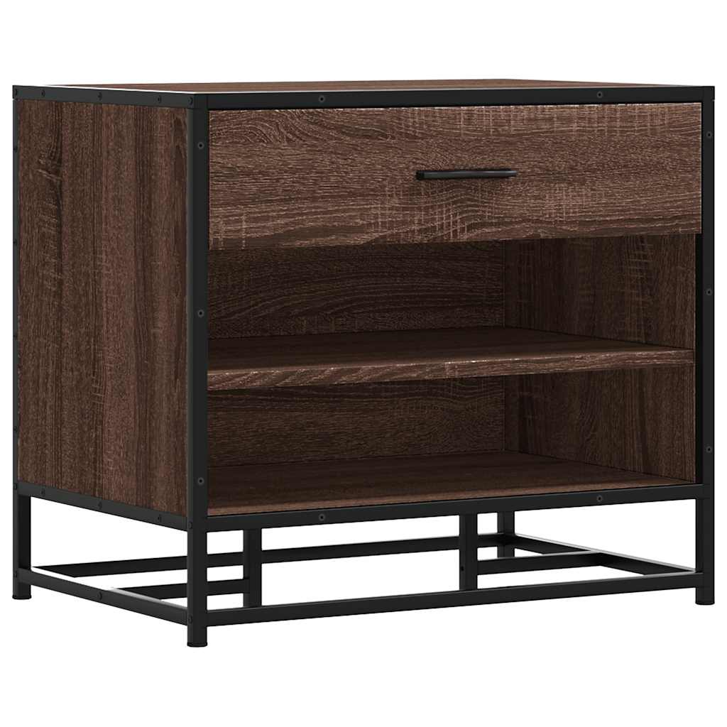 Skobenk Brun Eik 60X40X53,5 Cm Konstruert Tre Og Metall