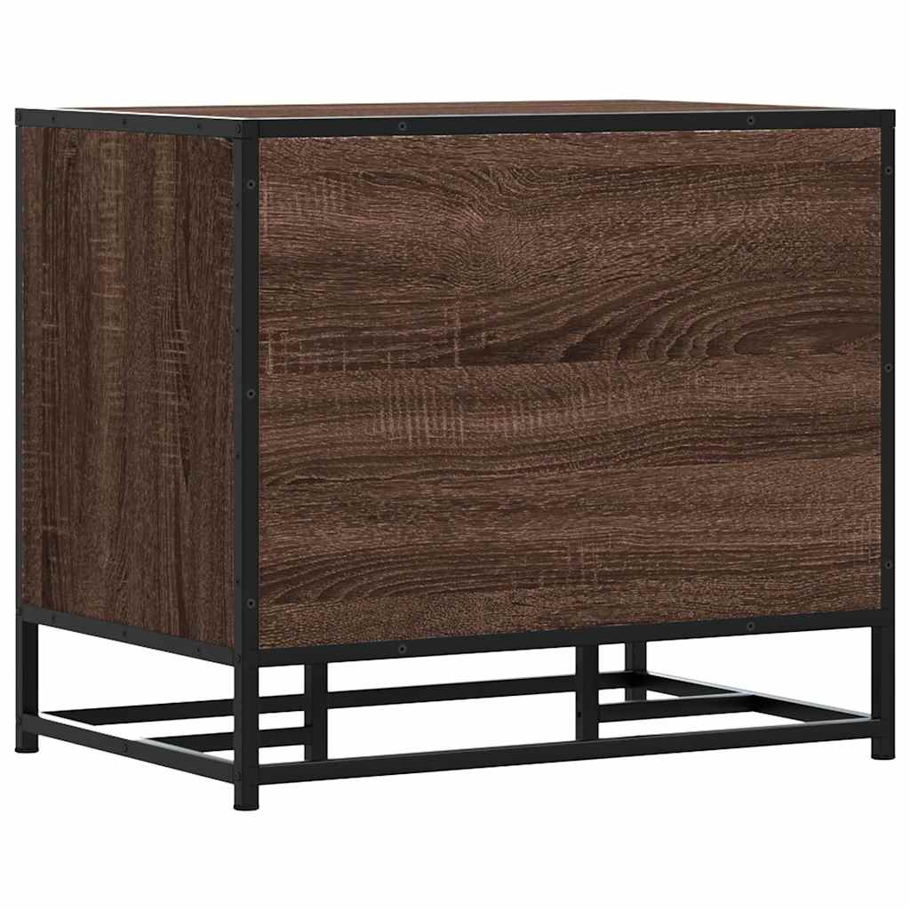 Skobenk Brun Eik 60X40X53,5 Cm Konstruert Tre Og Metall