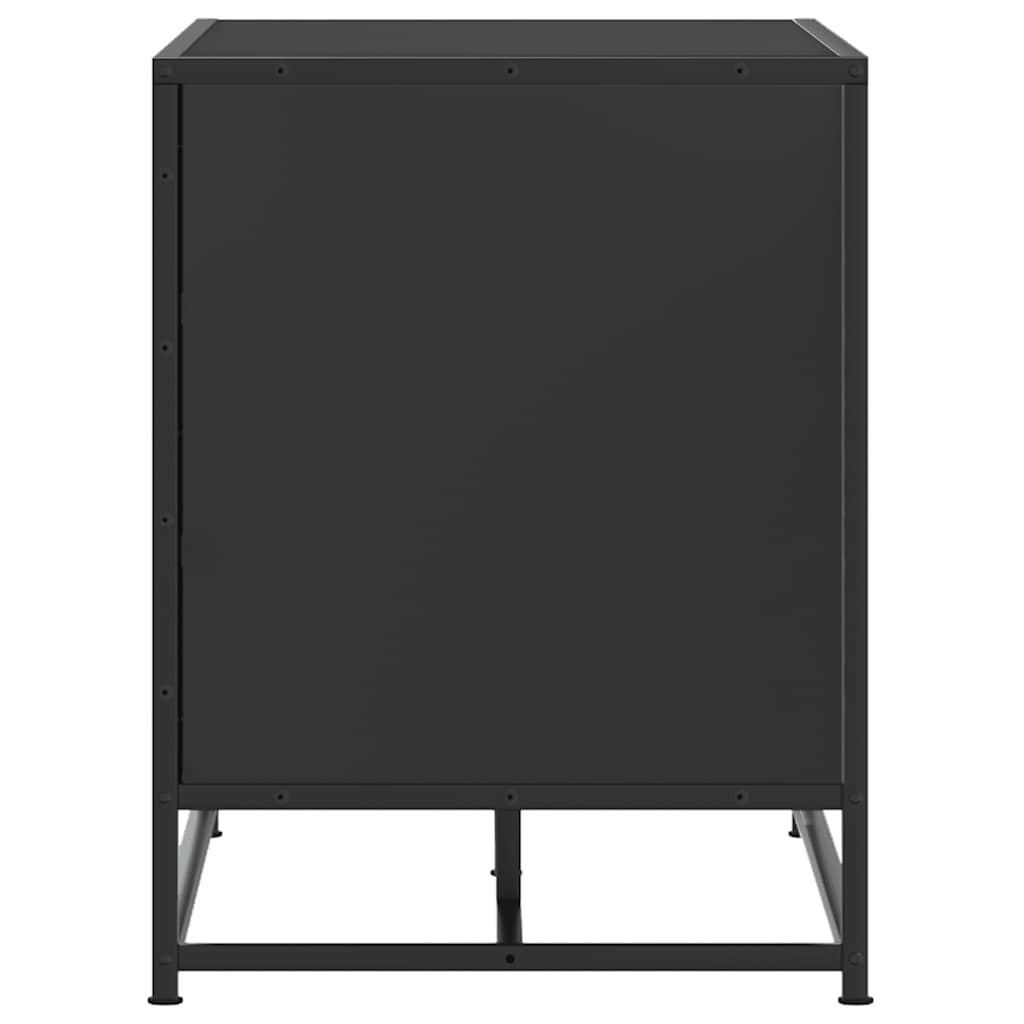 Skobenk Svart 80X40X53,5 Cm Konstruert Tre Og Metall