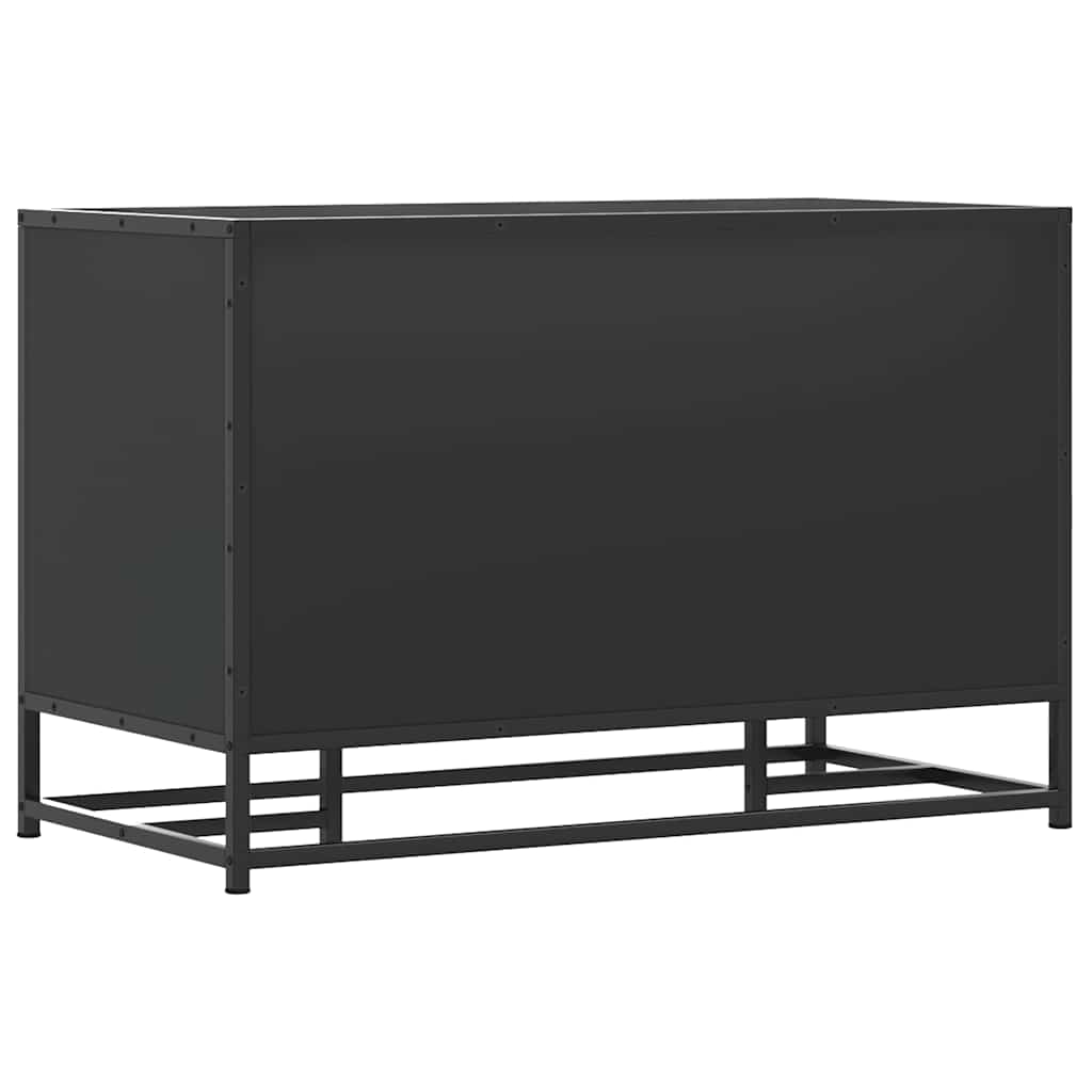 Skobenk Svart 80X40X53,5 Cm Konstruert Tre Og Metall