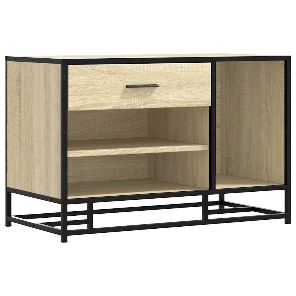 Skobenk Sonoma Eik 80X40X53,5 Cm Konstruert Tre Og Metall