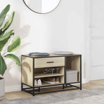 Skobenk Sonoma Eik 80X40X53,5 Cm Konstruert Tre Og Metall