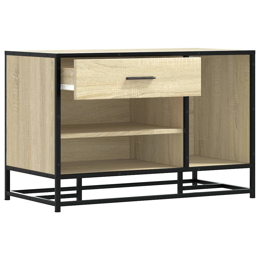 Skobenk Sonoma Eik 80X40X53,5 Cm Konstruert Tre Og Metall
