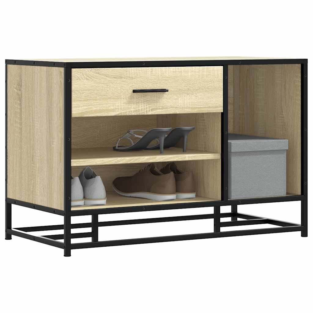 Skobenk Sonoma Eik 80X40X53,5 Cm Konstruert Tre Og Metall