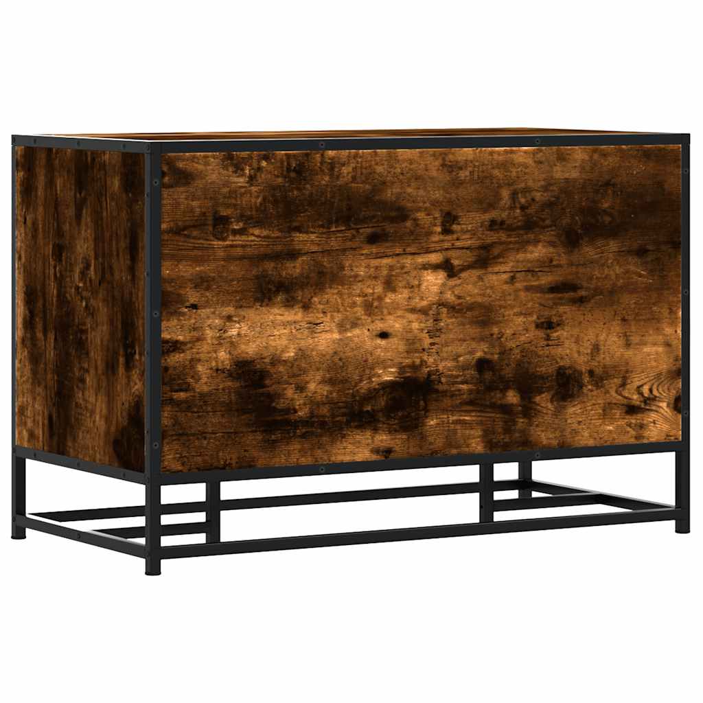 Skobenk Røkt Eik 80X40X53,5 Cm Konstruert Tre Og Metall