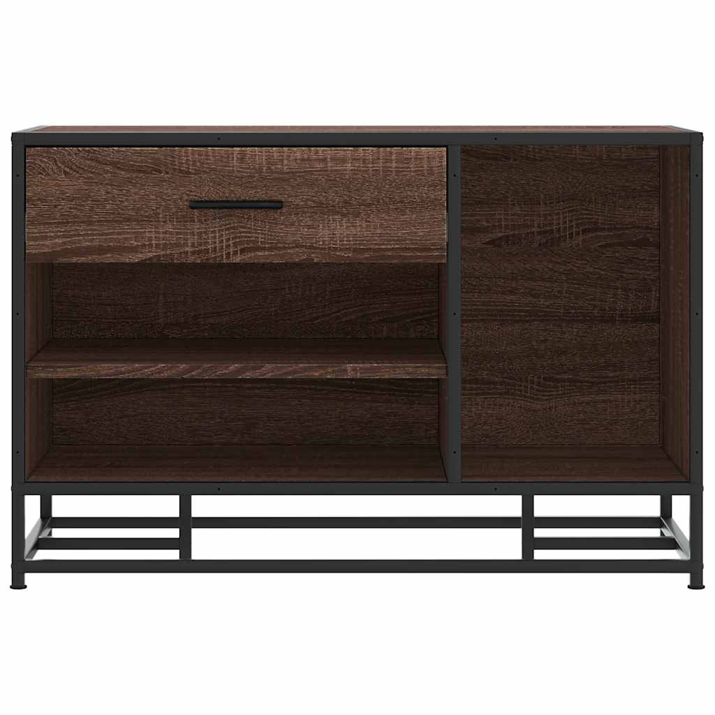 Skobenk Brun Eik 80X40X53,5 Cm Konstruert Tre Og Metall