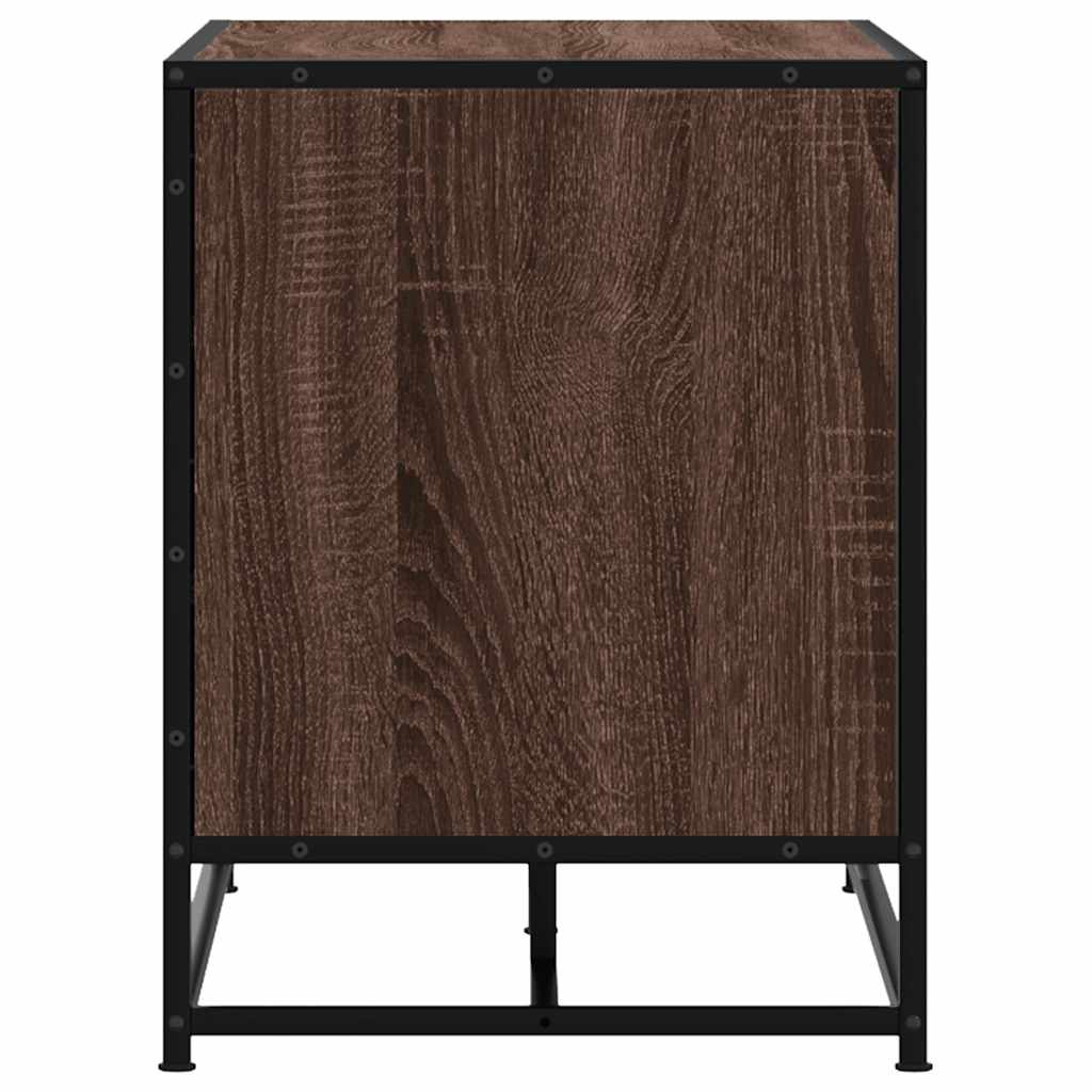 Skobenk Brun Eik 80X40X53,5 Cm Konstruert Tre Og Metall