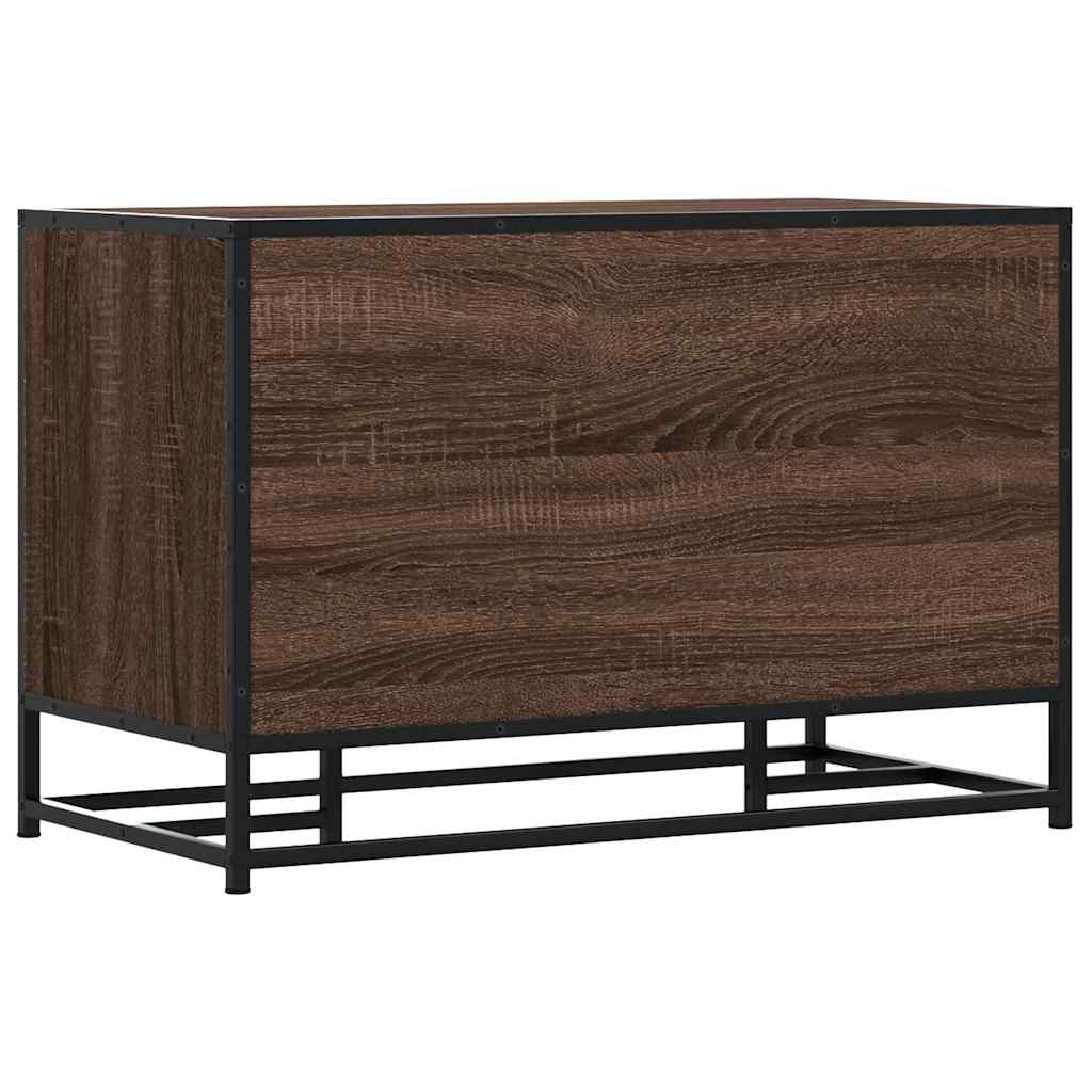 Skobenk Brun Eik 80X40X53,5 Cm Konstruert Tre Og Metall