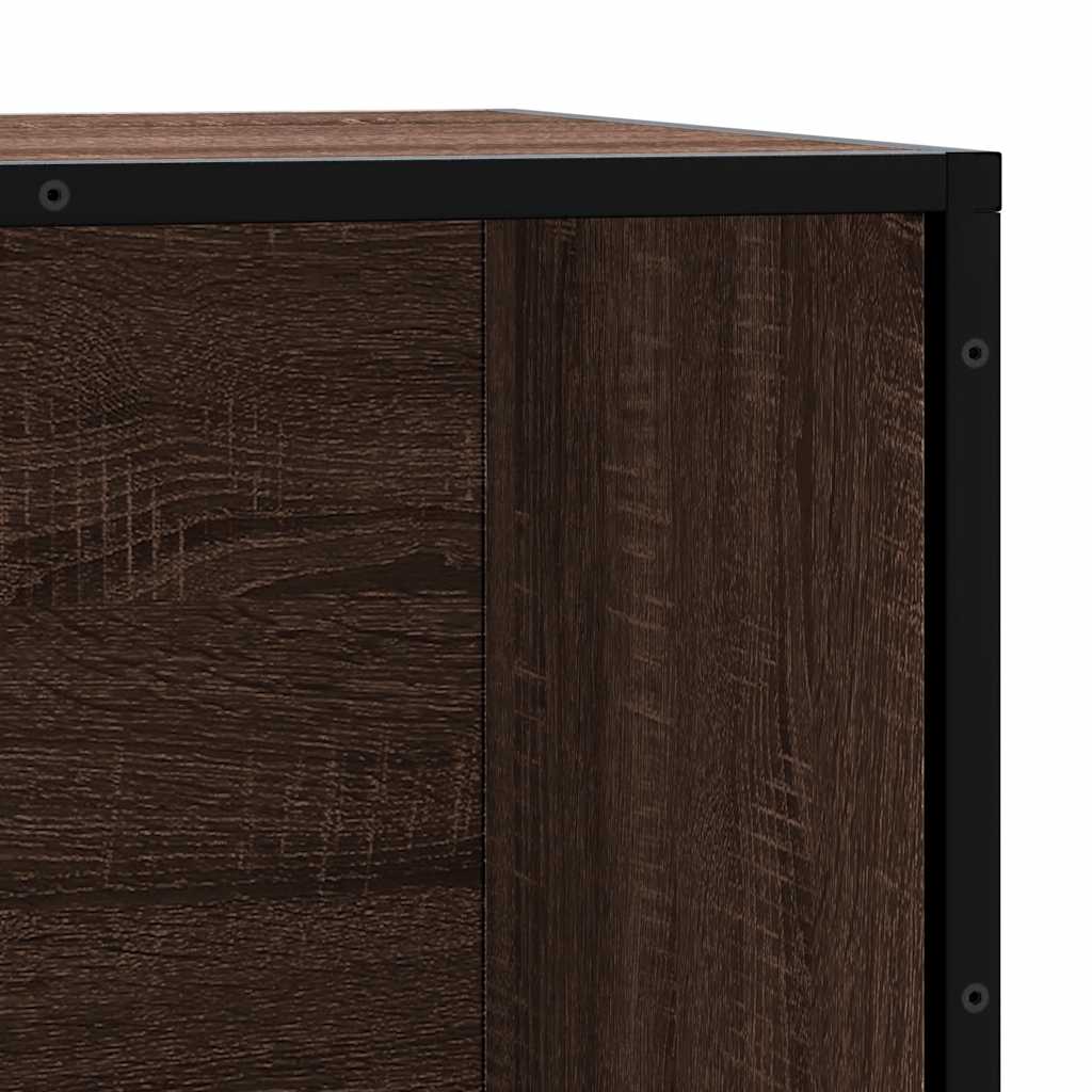 Skobenk Brun Eik 80X40X53,5 Cm Konstruert Tre Og Metall