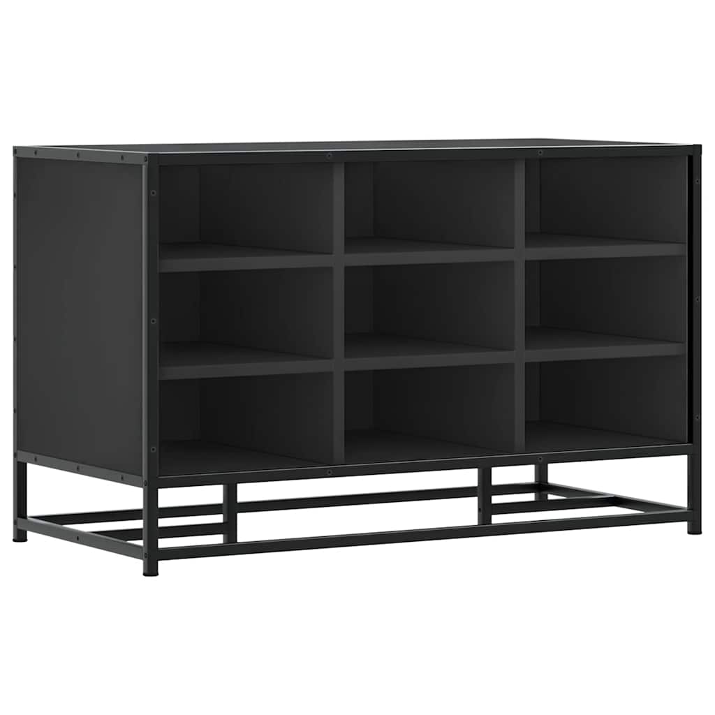 Skobenk Svart 84X40X53,5 Cm Konstruert Tre Og Metall