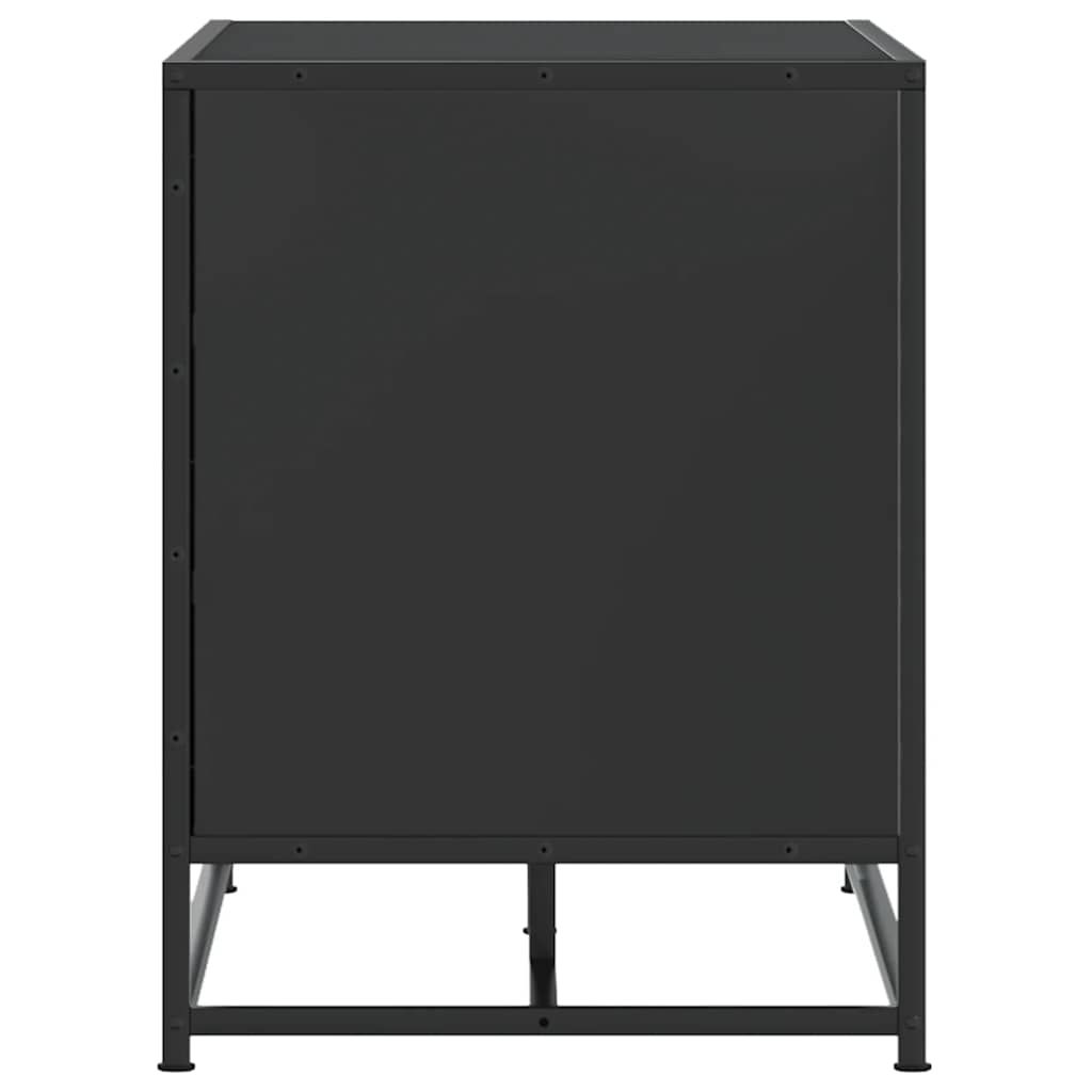 Skobenk Svart 84X40X53,5 Cm Konstruert Tre Og Metall