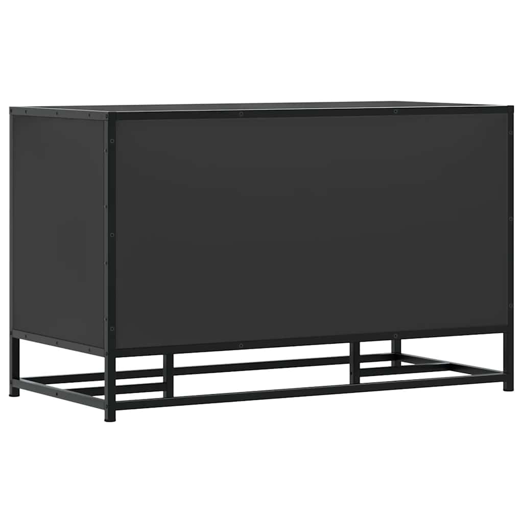 Skobenk Svart 84X40X53,5 Cm Konstruert Tre Og Metall
