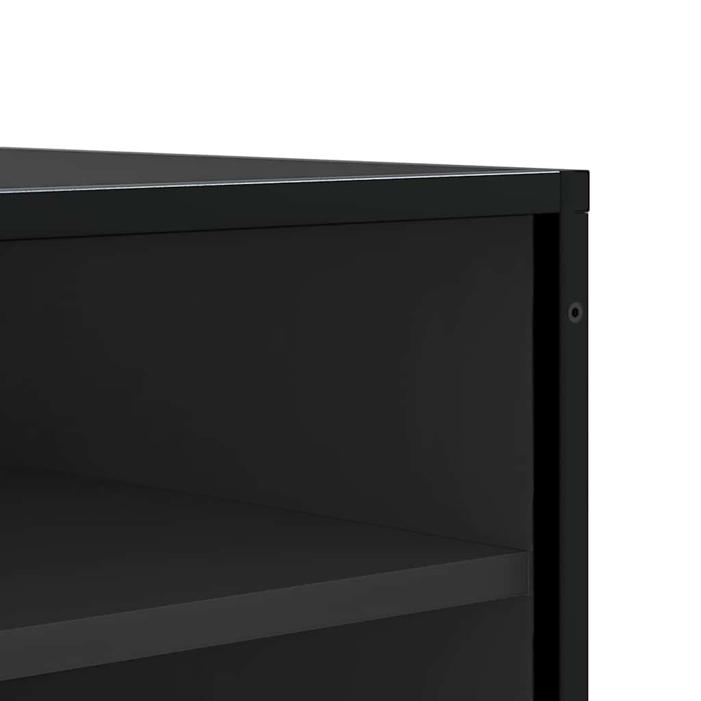 Skobenk Svart 84X40X53,5 Cm Konstruert Tre Og Metall