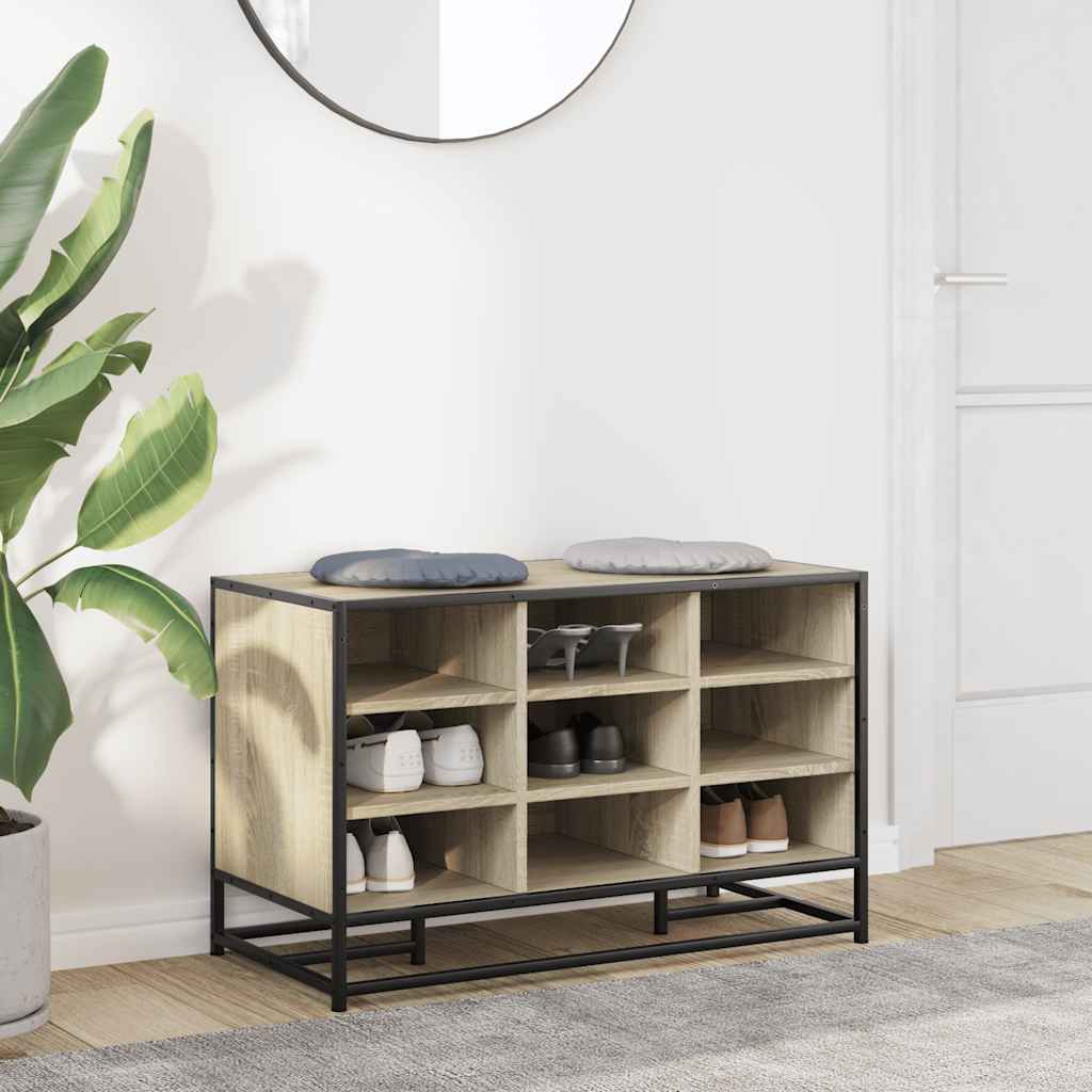 Skobenk Sonoma Eik 84X40X53,5 Cm Konstruert Tre Og Metall