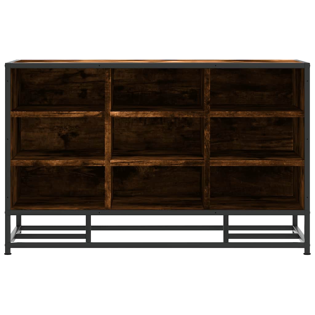 Skobenk Røkt Eik 84X40X53,5 Cm Konstruert Tre Og Metall