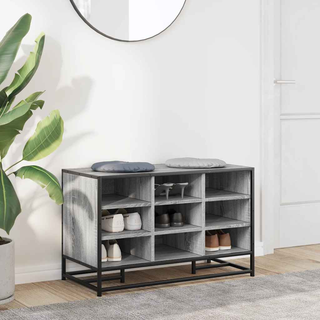 Skobenk Grå Sonoma 84X40X53,5 Cm Konstruert Tre Og Metall