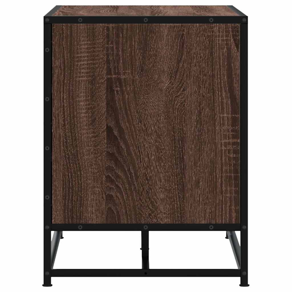 Skobenk Brun Eik 84X40X53,5 Cm Konstruert Tre Og Metall