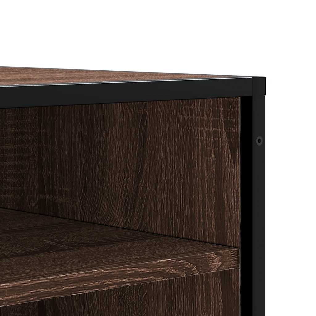 Skobenk Brun Eik 84X40X53,5 Cm Konstruert Tre Og Metall