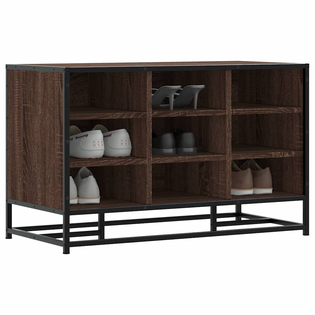 Skobenk Brun Eik 84X40X53,5 Cm Konstruert Tre Og Metall