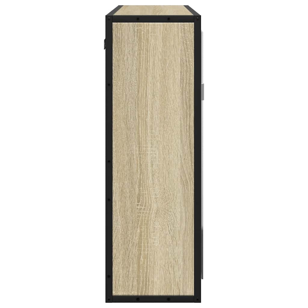 Baderomsskap Med Speil Sonoma Eik 65X20X60 Cm Konstruert Tre
