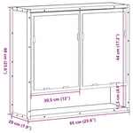 Baderomsskap Med Speil Sonoma Eik 65X20X60 Cm Konstruert Tre