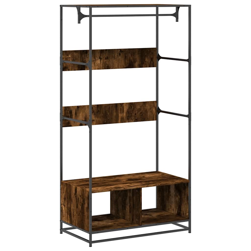 Garderobe Røkt Eik 90X50X180 Cm Konstruert Tre