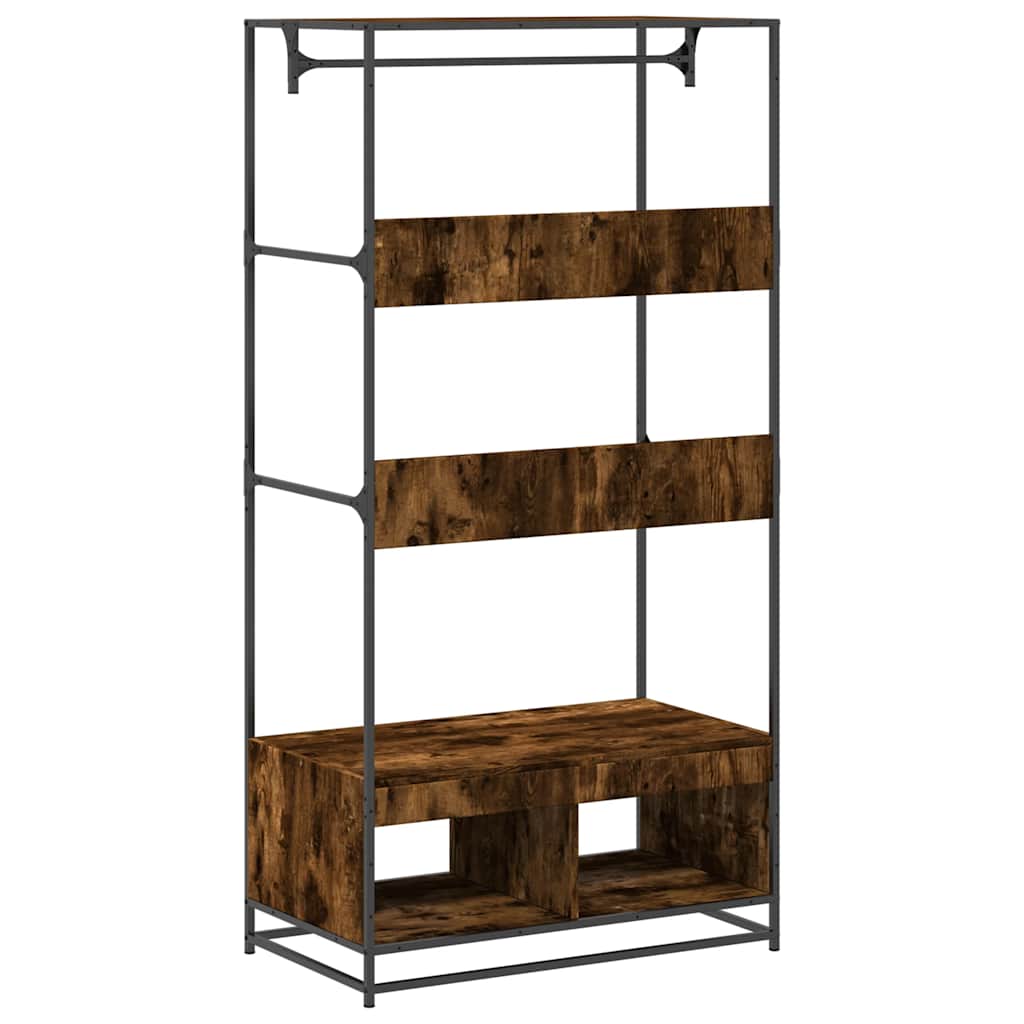 Garderobe Røkt Eik 90X50X180 Cm Konstruert Tre