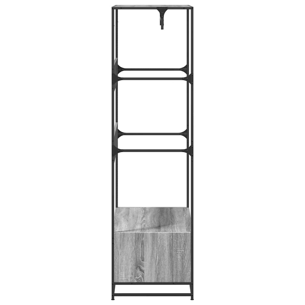 Garderobe Grå Sonoma 90X50X180 Cm Konstruert Tre