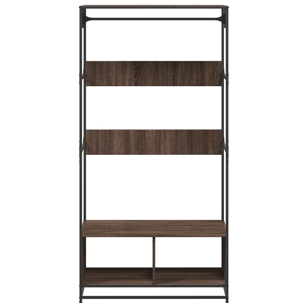 Garderobe Brun Eik 90X50X180 Cm Konstruert Tre