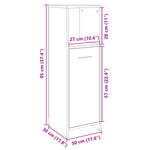 Baderomsskap Sonoma Eik 30X30X95 Cm Sponplate