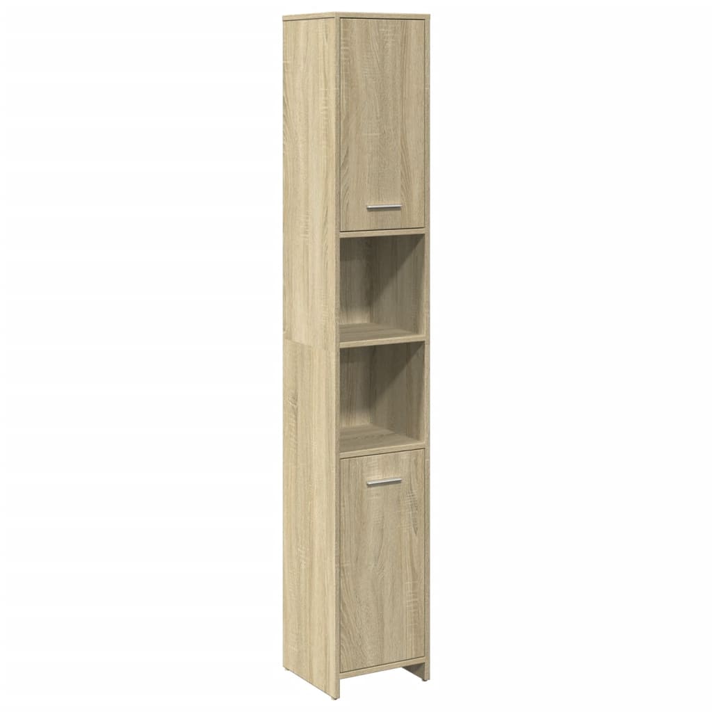 Baderomsskap Sonoma Eik 30X30X183,5 Cm Sponplate