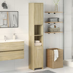 Baderomsskap Sonoma Eik 30X30X183,5 Cm Sponplate